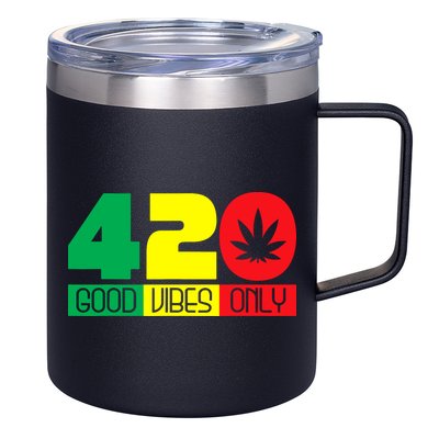 420 Good Vibes Only Rasta Reggae Marijuana Weed Cannabis 12oz Stainless Steel Coffee Mug