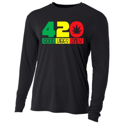 420 Good Vibes Only Rasta Reggae Marijuana Weed Cannabis Cooling Performance Long Sleeve Crew