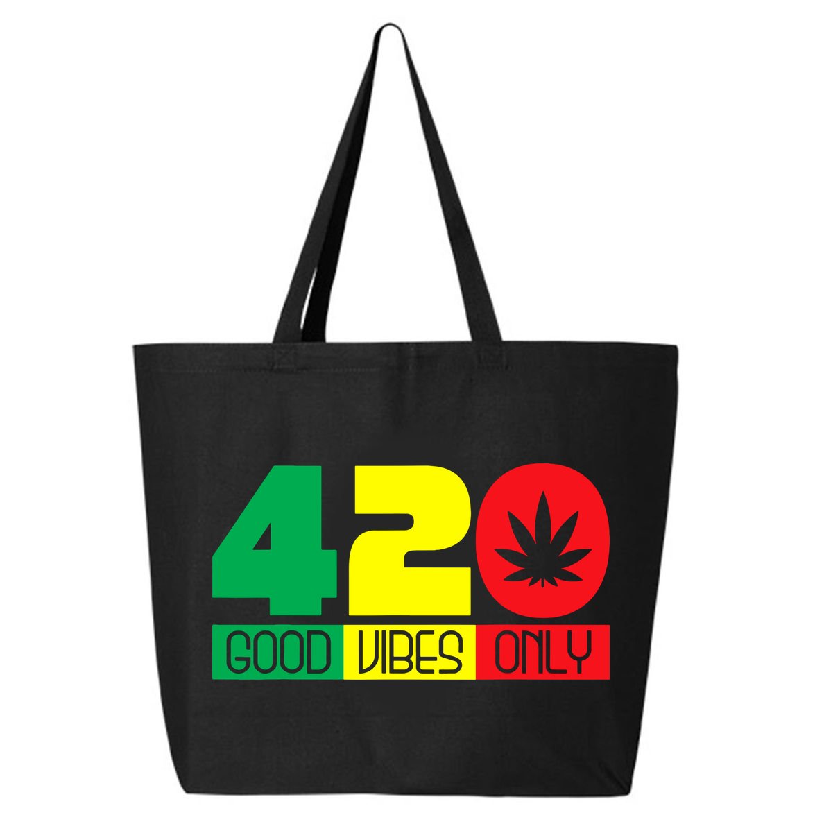 420 Good Vibes Only Rasta Reggae Marijuana Weed Cannabis 25L Jumbo Tote
