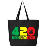 420 Good Vibes Only Rasta Reggae Marijuana Weed Cannabis 25L Jumbo Tote