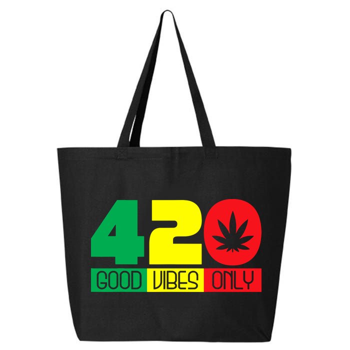 420 Good Vibes Only Rasta Reggae Marijuana Weed Cannabis 25L Jumbo Tote