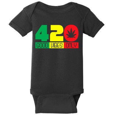 420 Good Vibes Only Rasta Reggae Marijuana Weed Cannabis Baby Bodysuit