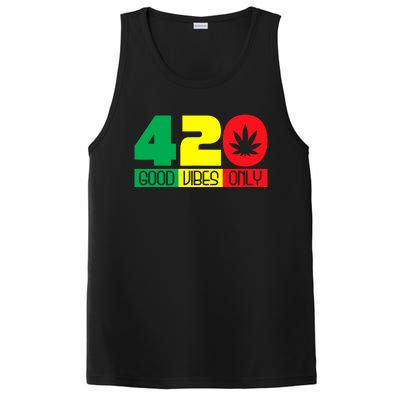 420 Good Vibes Only Rasta Reggae Marijuana Weed Cannabis PosiCharge Competitor Tank