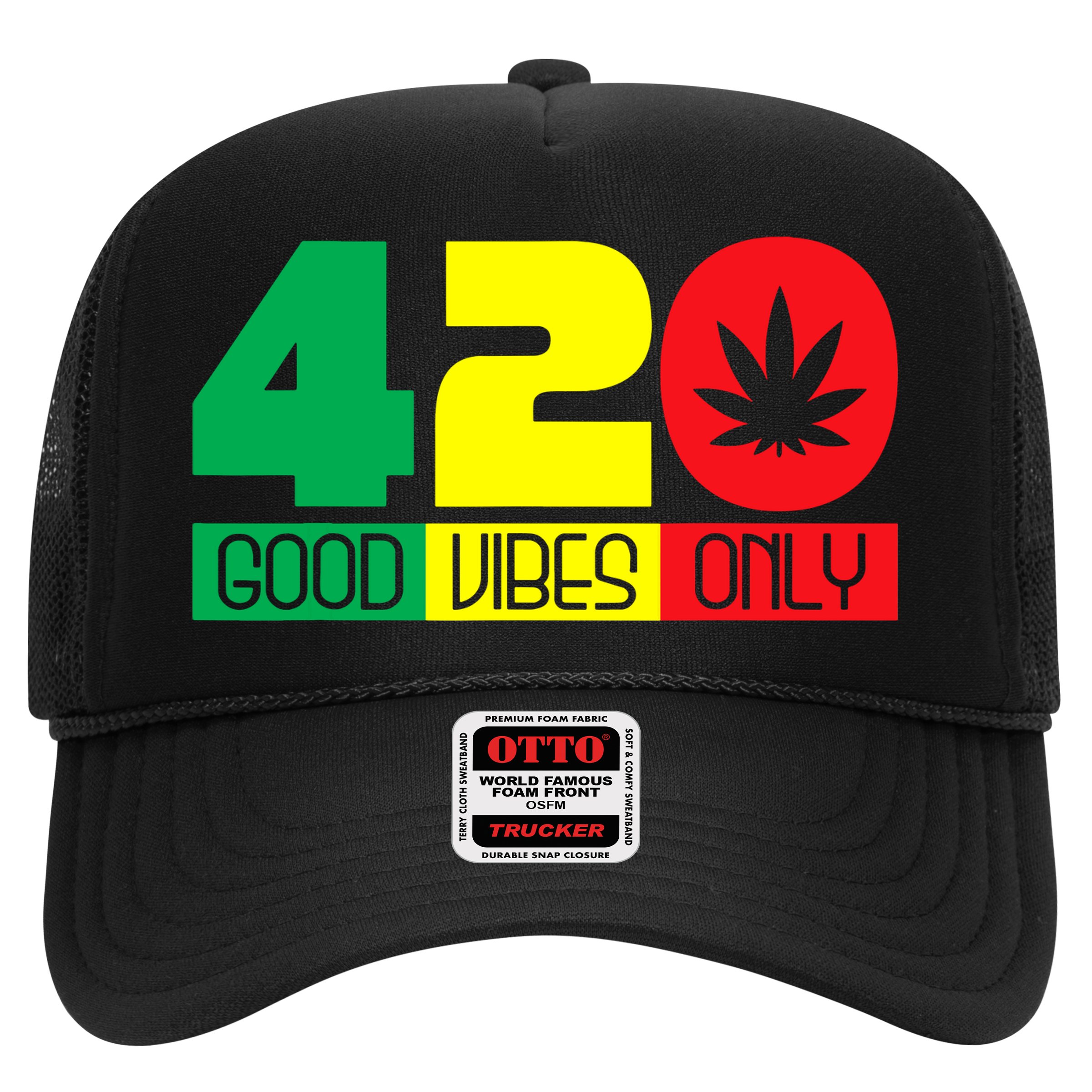 420 Good Vibes Only Rasta Reggae Marijuana Weed Cannabis Hat