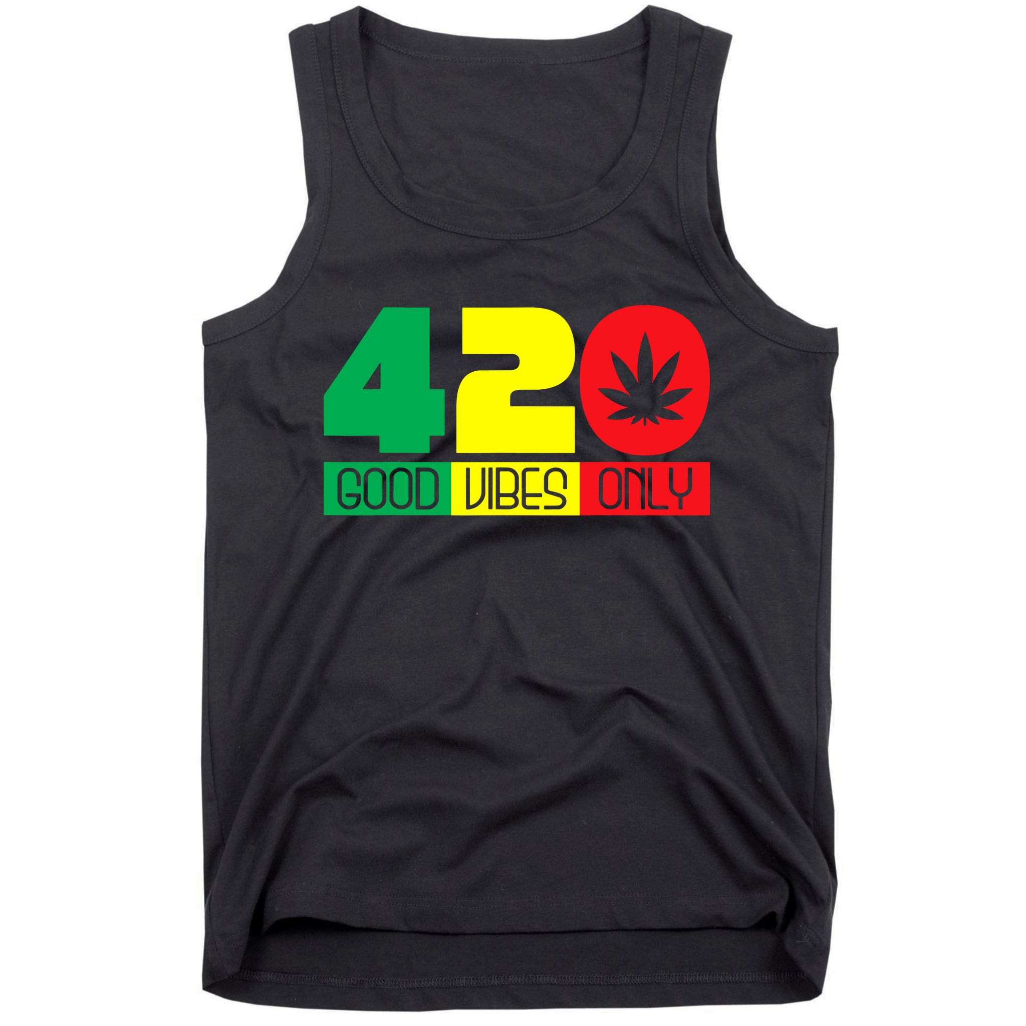 420 Good Vibes Only Rasta Reggae Marijuana Weed Cannabis Tank Top