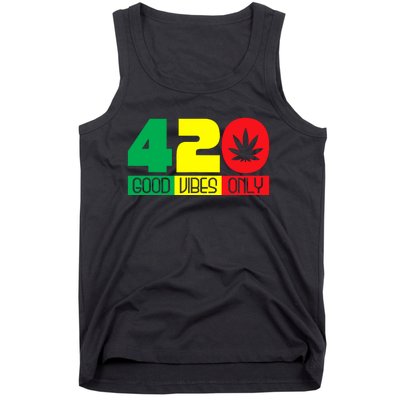 420 Good Vibes Only Rasta Reggae Marijuana Weed Cannabis Tank Top