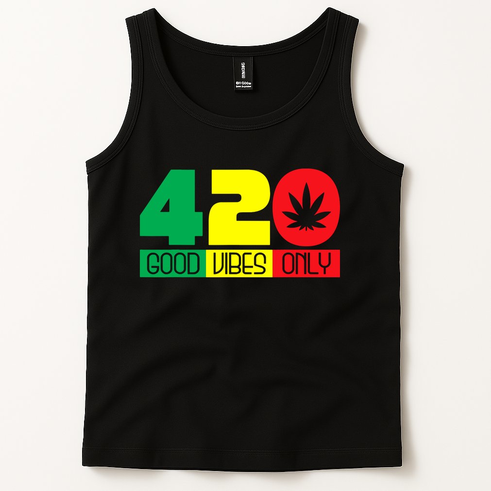 420 Good Vibes Only Rasta Reggae Marijuana Weed Cannabis Tank Top