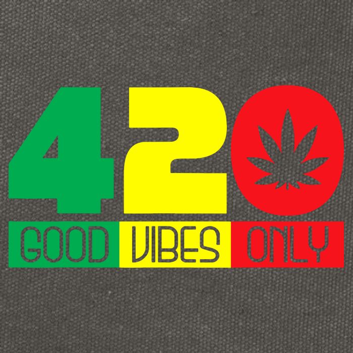 420 Good Vibes Only Rasta Reggae Marijuana Weed Cannabis Cotton Canvas Backpack