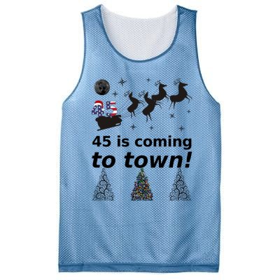 45 Is Coming To Town Cute Santa Make Christmas Great Again Gift Mesh Reversible Basketball Jersey Tank