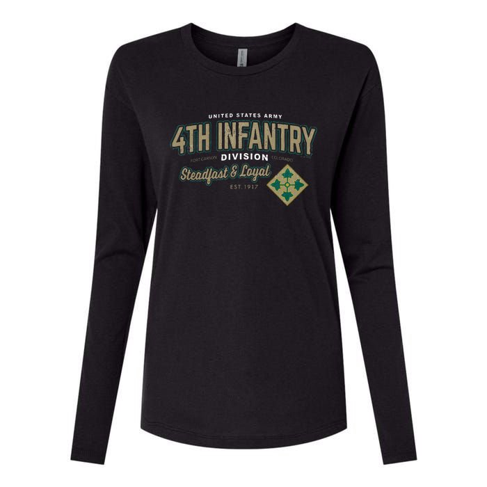 4th Infantry Division Fort Carson CO Womens Cotton Relaxed Long Sleeve T-Shirt