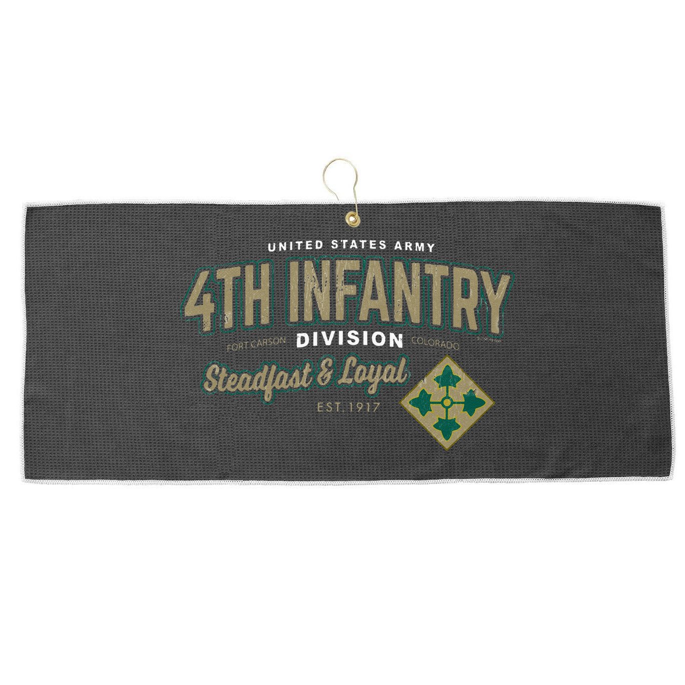4th Infantry Division Fort Carson CO Large Microfiber Waffle Golf Towel