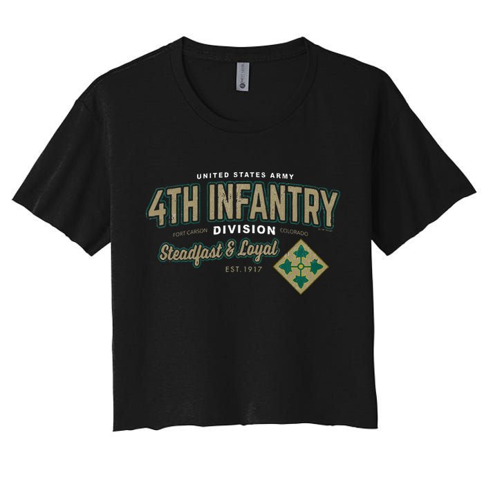 4th Infantry Division Fort Carson CO Women's Crop Top Tee