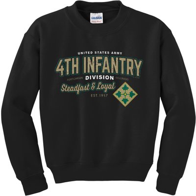 4th Infantry Division Fort Carson CO Kids Sweatshirt