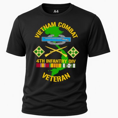 4th Infantry Division Gift Vietnam Combat Veteran Cool Gift Cooling Performance Crew T-Shirt