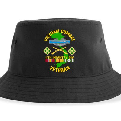 4th Infantry Division Gift Vietnam Combat Veteran Cool Gift Sustainable Bucket Hat
