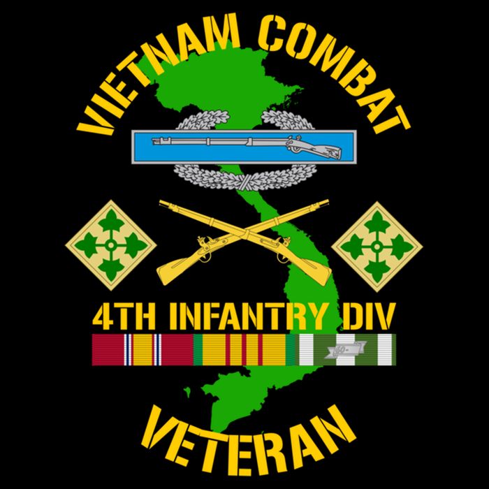 4th Infantry Division Gift Vietnam Combat Veteran Cool Gift Sustainable Bucket Hat