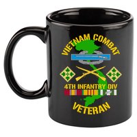 4th Infantry Division Gift Vietnam Combat Veteran Cool Gift 11oz C Handle Ceramic Mug