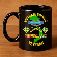 4th Infantry Division Gift Vietnam Combat Veteran Cool Gift 11oz C Handle Ceramic Mug
