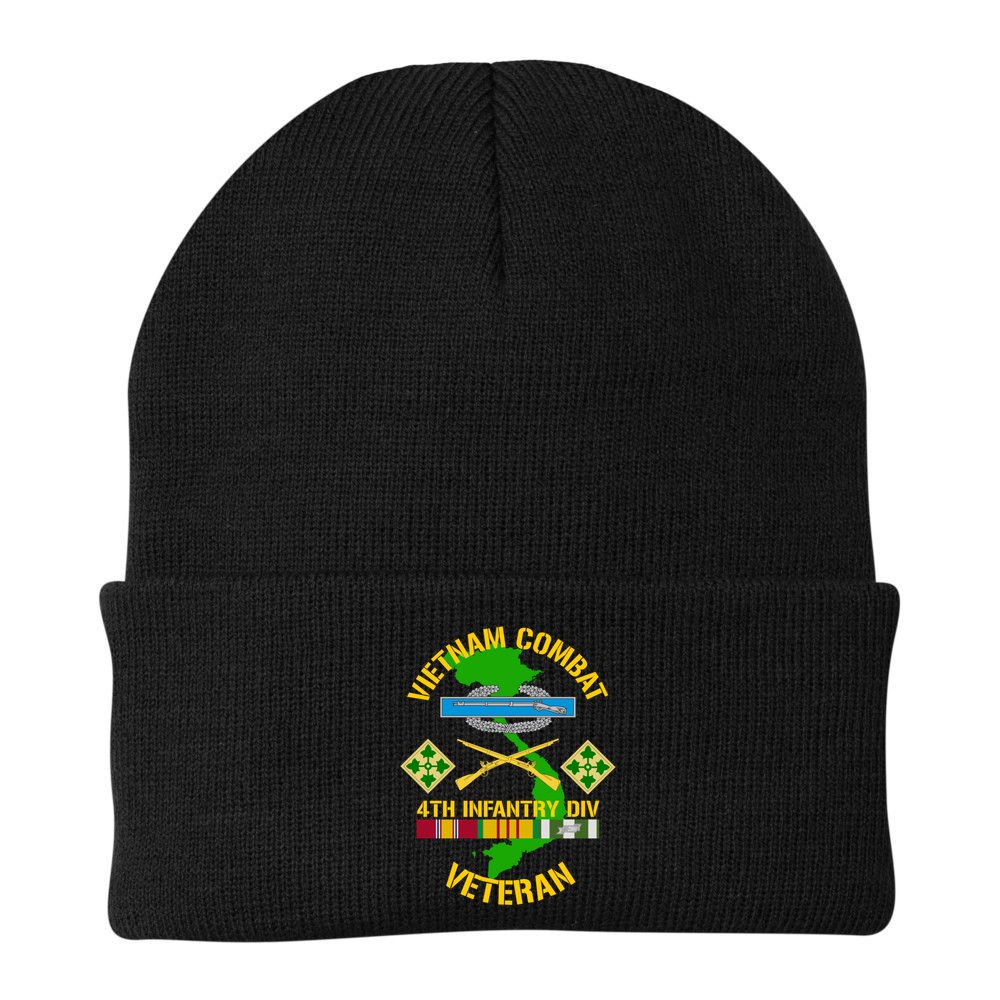 4th Infantry Division Gift Vietnam Combat Veteran Cool Gift Beanie