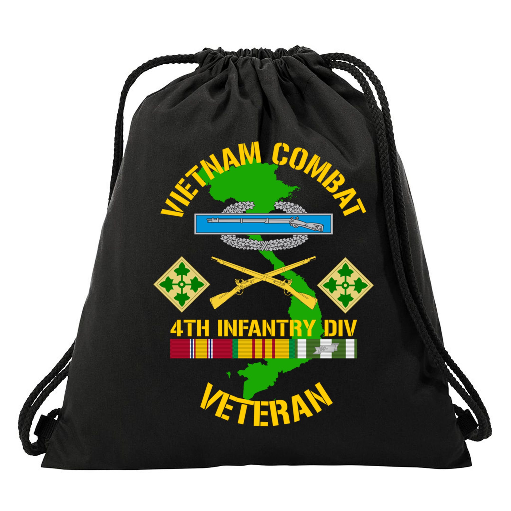 4th Infantry Division Gift Vietnam Combat Veteran Cool Gift Drawstring Bag