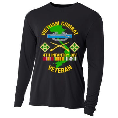4th Infantry Division Gift Vietnam Combat Veteran Cool Gift Cooling Performance Long Sleeve Crew