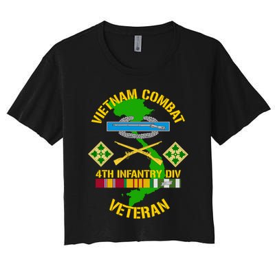 4th Infantry Division Gift Vietnam Combat Veteran Cool Gift Women's Crop Top Tee