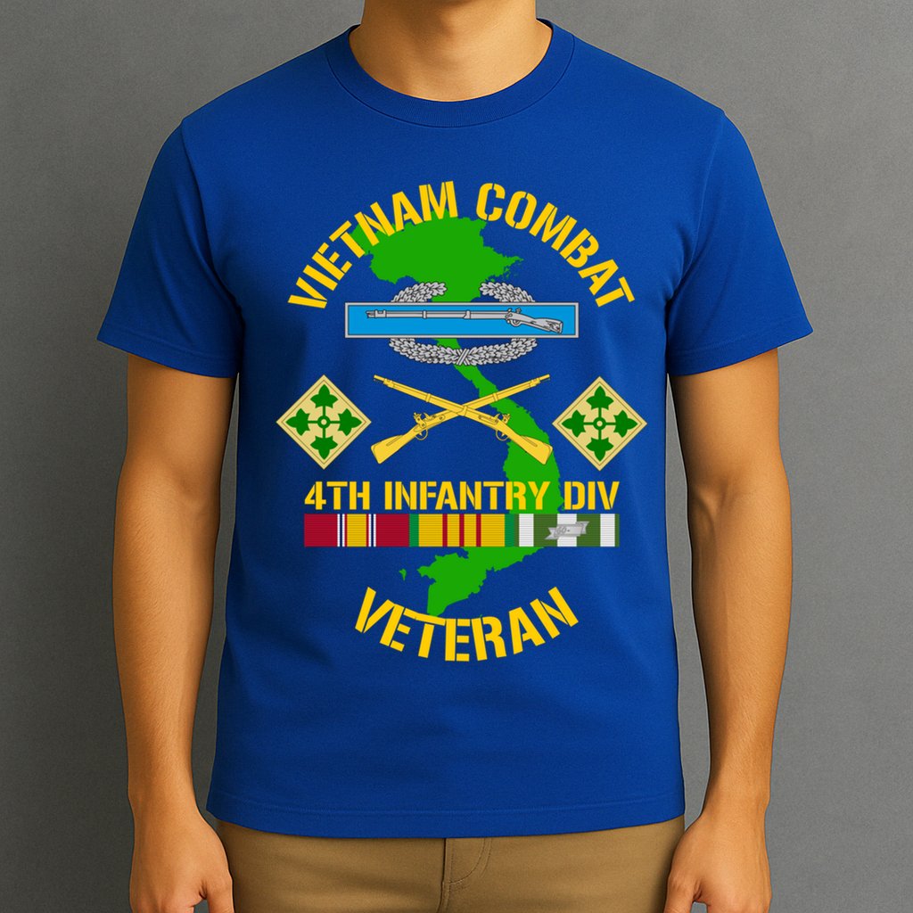 4th Infantry Division Gift Vietnam Combat Veteran Cool Gift T-Shirt