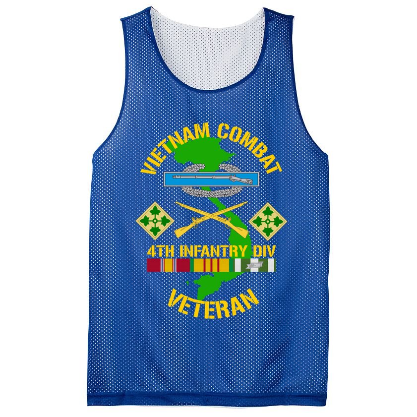 4th Infantry Division Gift Vietnam Combat Veteran Cool Gift Mesh Reversible Basketball Jersey Tank