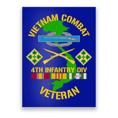 4th Infantry Division Gift Vietnam Combat Veteran Cool Gift Poster