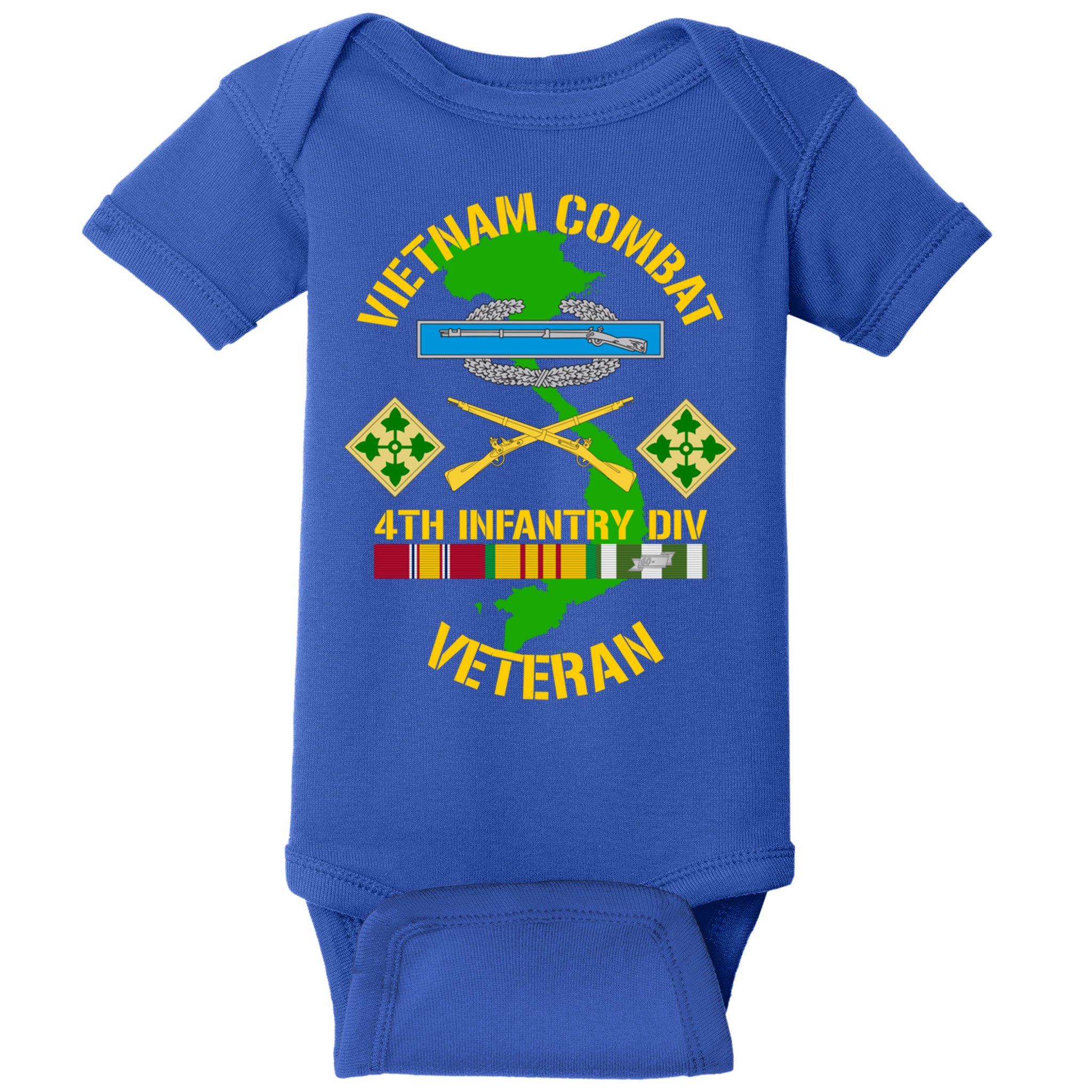 4th Infantry Division Gift Vietnam Combat Veteran Cool Gift Baby Bodysuit