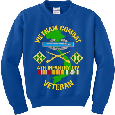 4th Infantry Division Gift Vietnam Combat Veteran Cool Gift Kids Sweatshirt