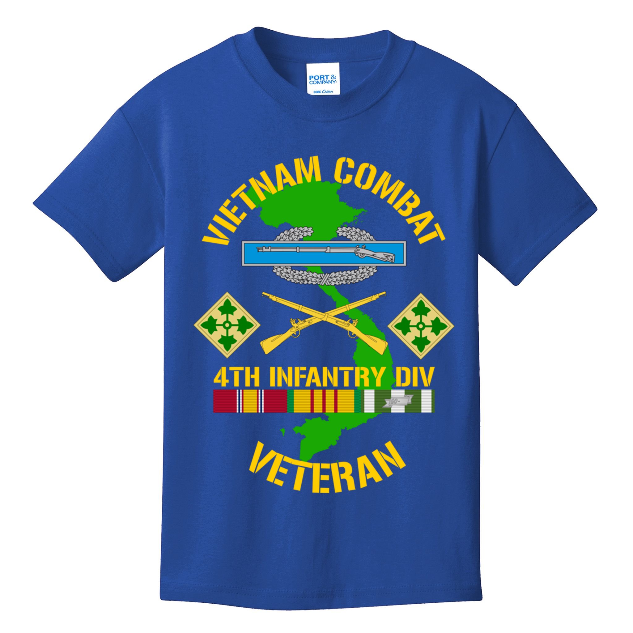 4th Infantry Division Gift Vietnam Combat Veteran Cool Gift Kids T-Shirt