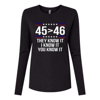 45 Is Greater Than 46 They Know It I Know It You Know It Womens Cotton Relaxed Long Sleeve T-Shirt