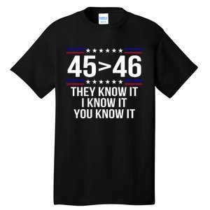 45 Is Greater Than 46 They Know It I Know It You Know It Tall T-Shirt