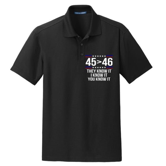 45 Is Greater Than 46 They Know It I Know It You Know It Dry Zone Grid Polo