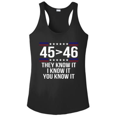 45 Is Greater Than 46 They Know It I Know It You Know It Ladies PosiCharge Competitor Racerback Tank