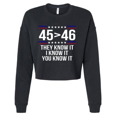 45 Is Greater Than 46 They Know It I Know It You Know It Cropped Pullover Crew