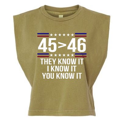 45 Is Greater Than 46 They Know It I Know It You Know It Garment-Dyed Women's Muscle Tee