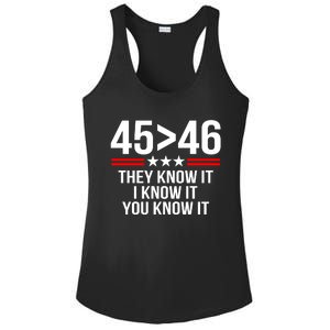 45 Is Greater Than 46 They Know It I Know It You Know It Ladies PosiCharge Competitor Racerback Tank