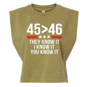 45 Is Greater Than 46 They Know It I Know It You Know It Garment-Dyed Women's Muscle Tee