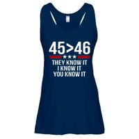 45 Is Greater Than 46 They Know It I Know It You Know It Ladies Essential Flowy Tank