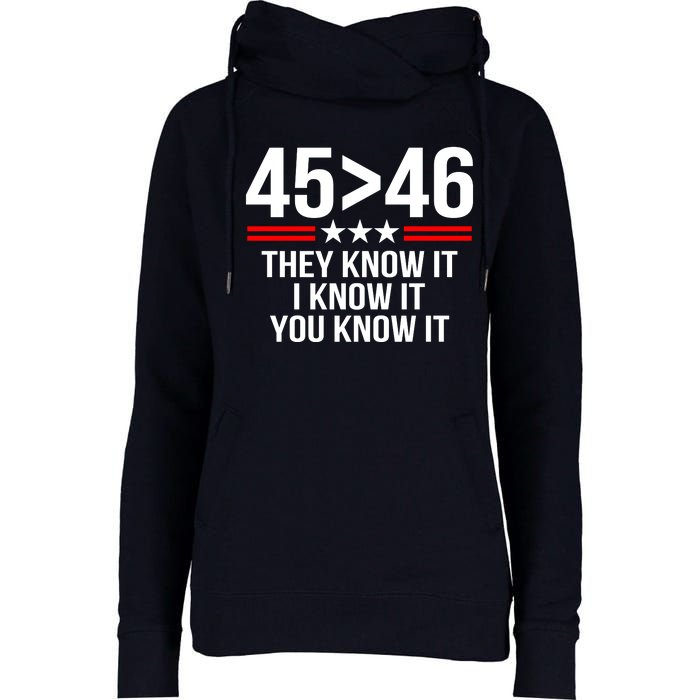 45 Is Greater Than 46 They Know It I Know It You Know It Womens Funnel Neck Pullover Hood