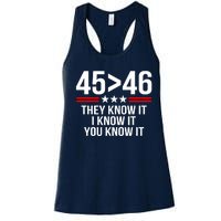 45 Is Greater Than 46 They Know It I Know It You Know It Women's Racerback Tank