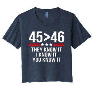 45 Is Greater Than 46 They Know It I Know It You Know It Women's Crop Top Tee