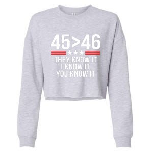 45 Is Greater Than 46 They Know It I Know It You Know It Cropped Pullover Crew