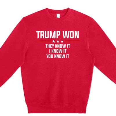 45 Is Greater Than 46 They Know It I Know It You Know It Premium Crewneck Sweatshirt