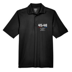 45 Is Greater Than 46 I Know It You Know It Funny Trump 2024 Men's Origin Performance Pique Polo