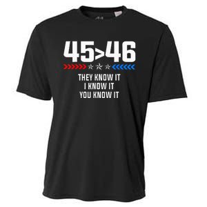 45 Is Greater Than 46 I Know It You Know It Funny Trump 2024 Cooling Performance Crew T-Shirt