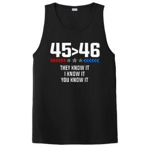 45 Is Greater Than 46 I Know It You Know It Funny Trump 2024 PosiCharge Competitor Tank