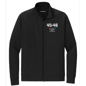 45 Is Greater Than 46 I Know It You Know It Funny Trump 2024 Stretch Full-Zip Cadet Jacket